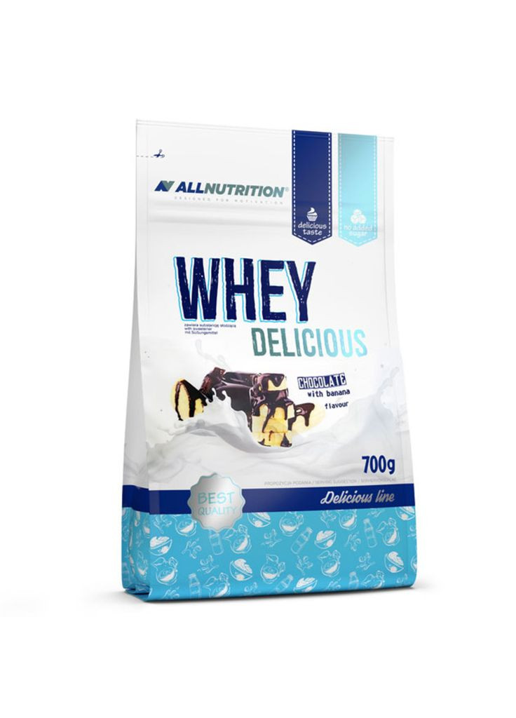 Whey Delicious - 700g Chokolate with Banana изолят сывороточного протеина Allnutrition (282962564)