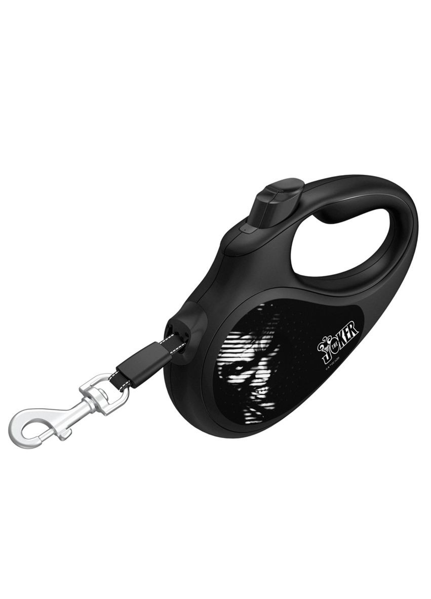 Повідецьрулетка для собак R-leash "Джокер Чорний" S до 15 кг 5 м світловідбивна стрічка Чорний WAUDOG (279564501)