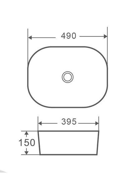Умывальник накладной керамический Premium Diverse-0101 490x395x150mm (MP6484) Mixxus (315337034)