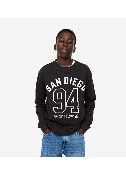 H&M свитшот двухнитка для парня подростка темно-серый спортивный, повседневный