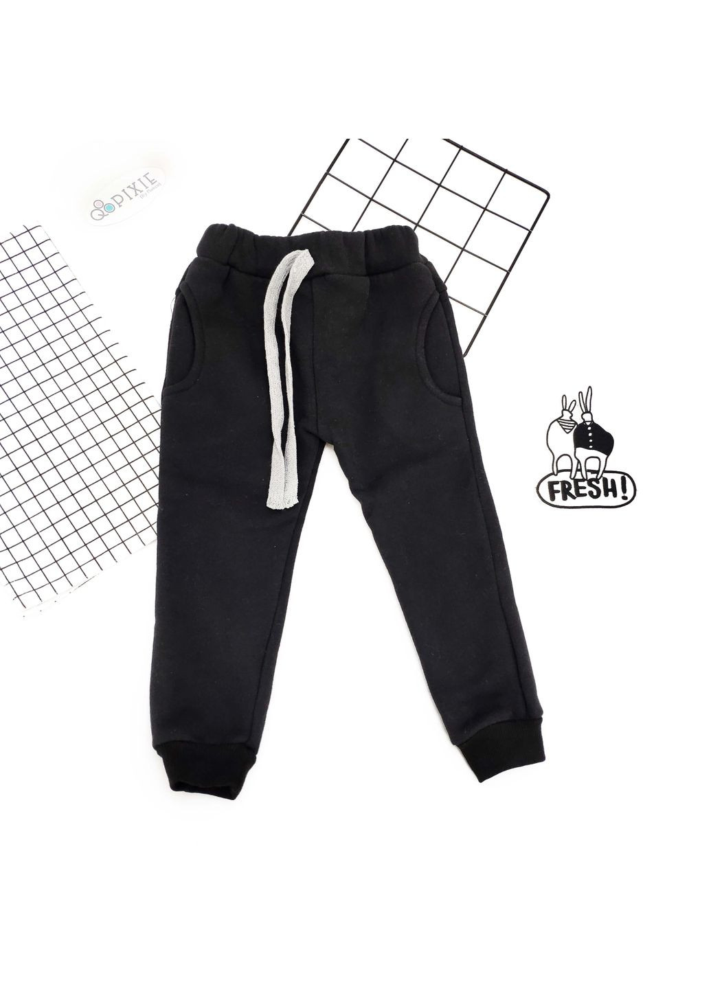 Черные демисезонные брюки Qoopixie