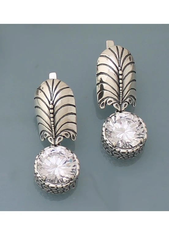 Серьги из серебра 925 пробы с цирконием 2754 ХАРТОВ (397872764)