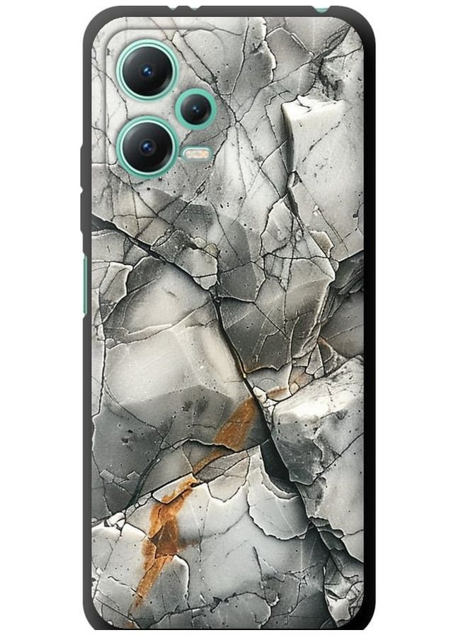 TPU чорний чохол 'Сірий мармур' для Endorphone Xiaomi Redmi Note 12 5G (285106814)