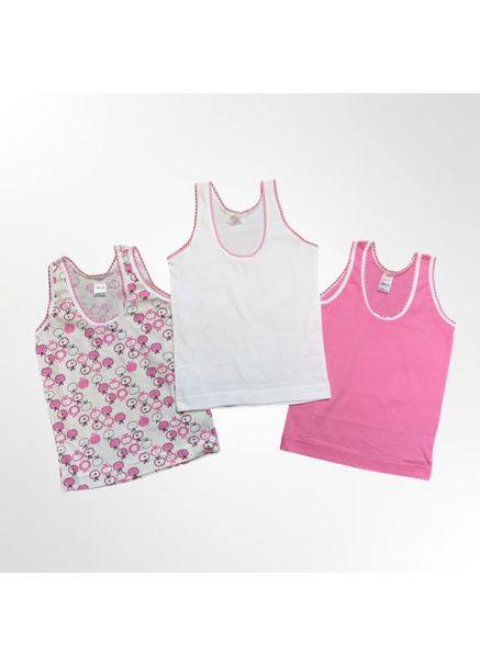 Настольная майка набор 3 шт. для девочки (Турция) Комбинированный (0350) Oztas (361034866)