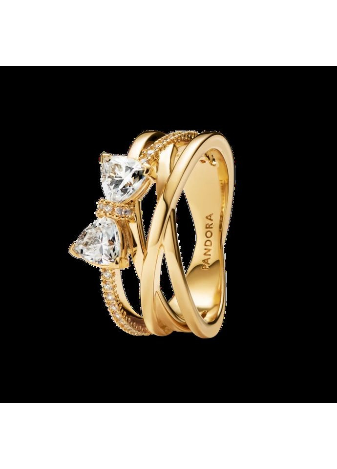 Каблучка Пандора "Іскристий бант" з покриттям 14k золотом 163511C01 Kabluchka (355345411)