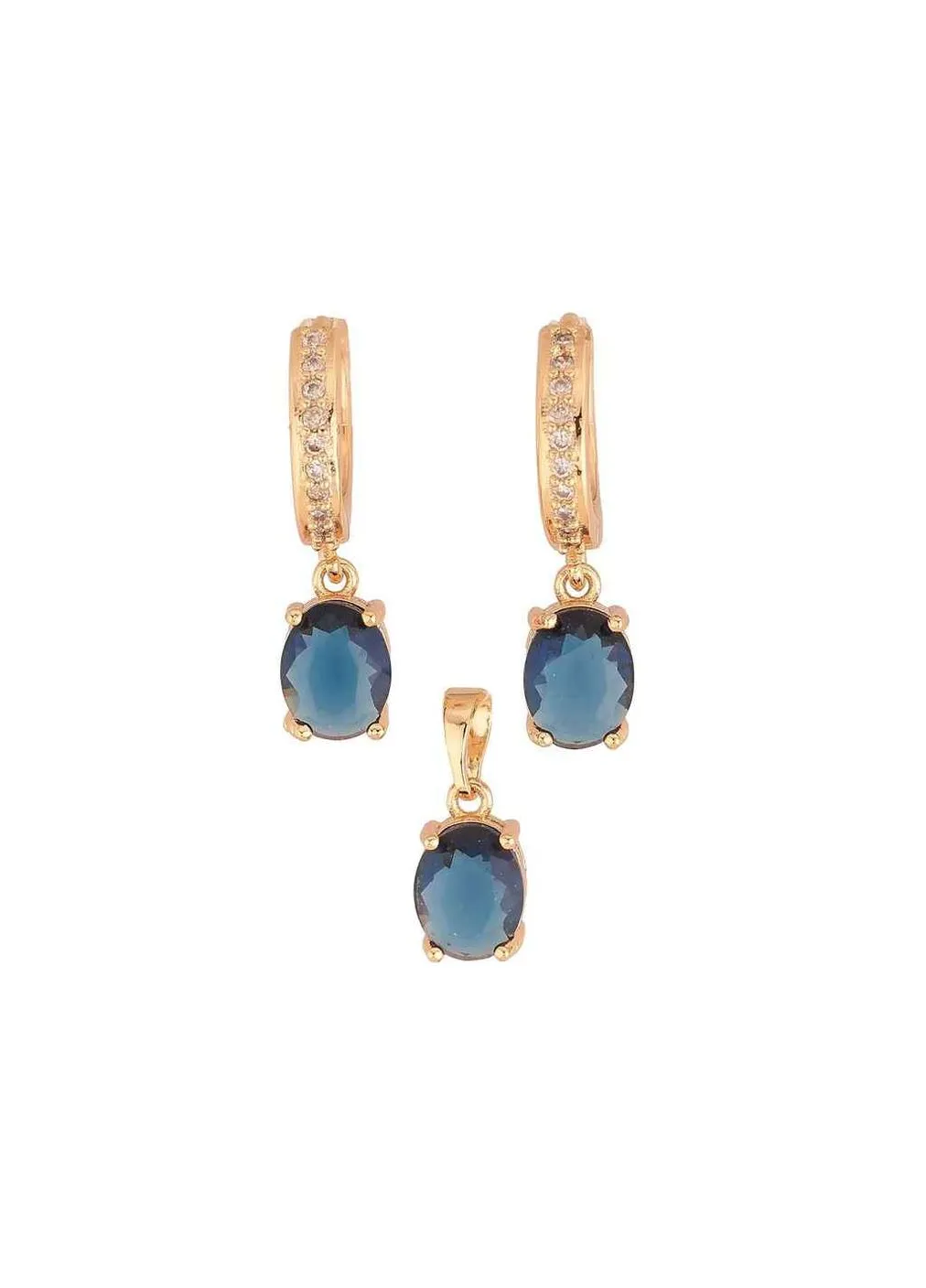 Набор M&L 18K Серьги Кулон "Синие кристаллы" 7*9мм арт.308268 Xuping Jewelry (380486134)