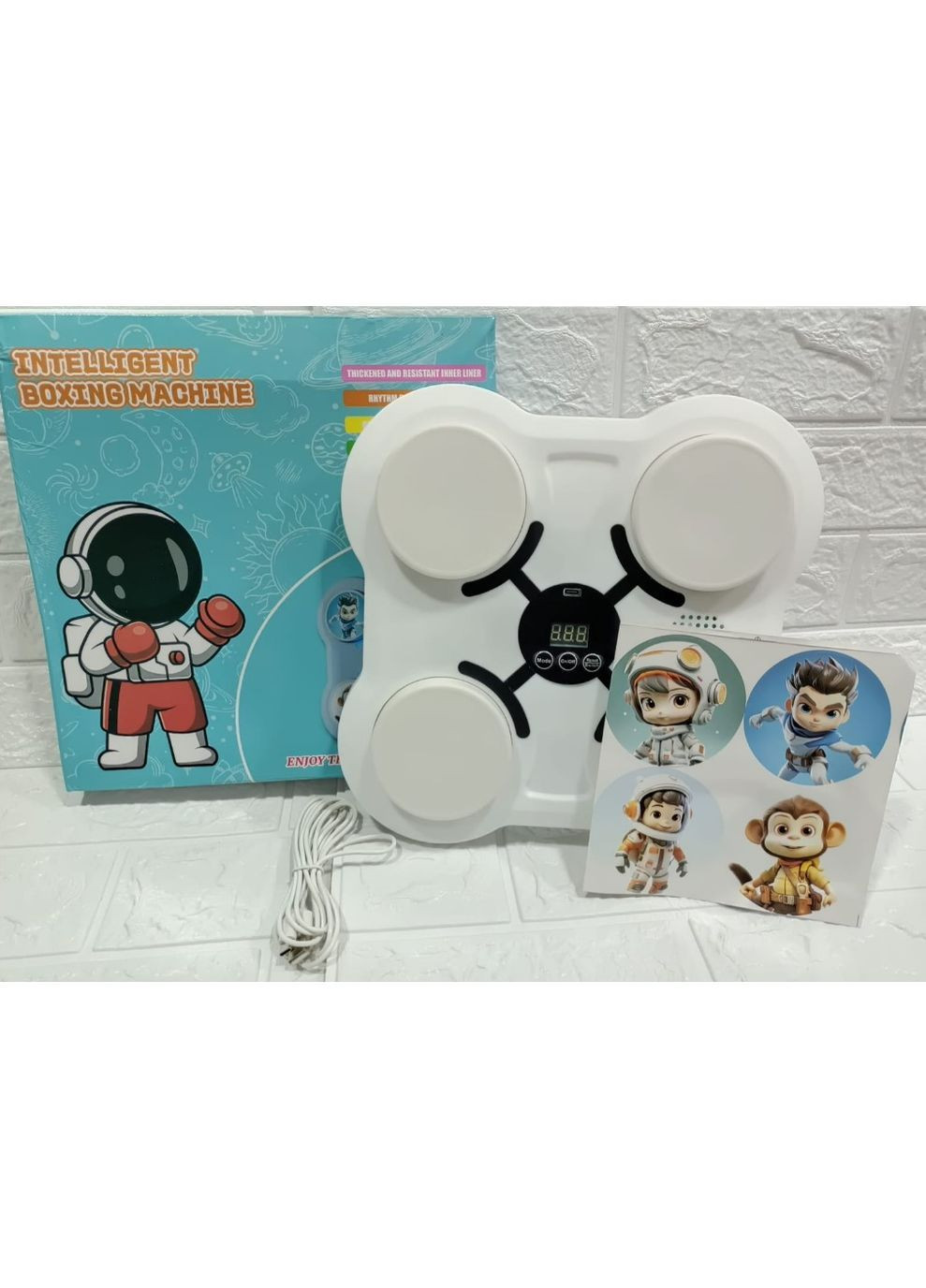 Музыкальный тренажер-мишень для бокса с LED-подсветкой Белый (2104618925) No Brand (372639275)