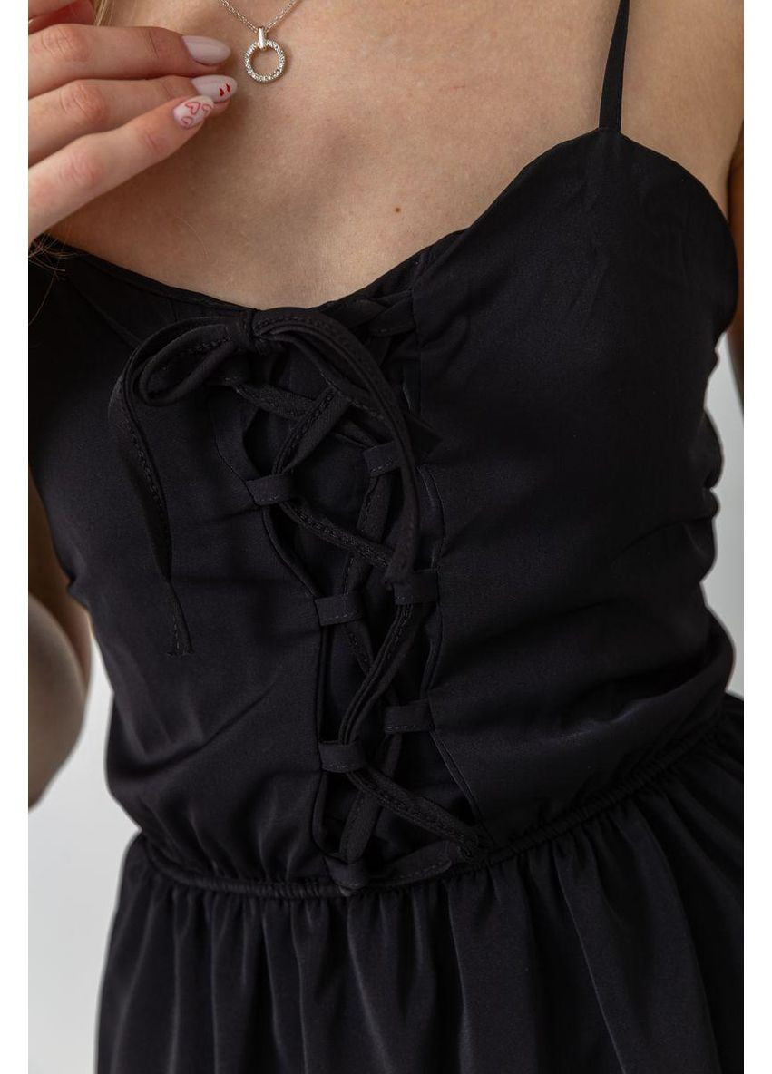 Чорна сарафан-комбінезон однотонний,, 129r1047-1 Ager