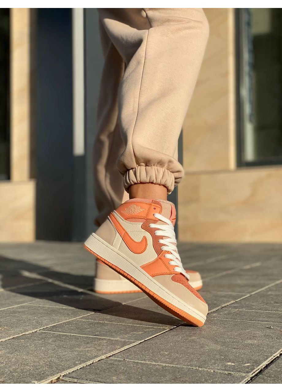 КРОСІВКИ ЖІНОЧІ NIKE AIR JORDAN 1 RETRO HIGH ORANGE BEIGE НАЙК АІР ДЖОРДАН No Brand бежеві демісезони (369392272)