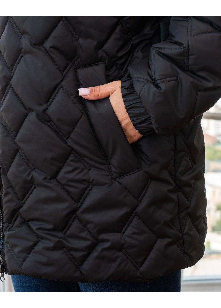 Черная демисезонная демисезонная женская куртка большого размера SK