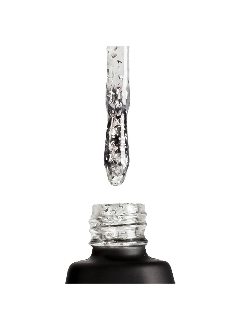 Закріплювач для гель-лаку De luxe Top silver без липкого шару з пластівцями 12 мл You Posh (302967110)