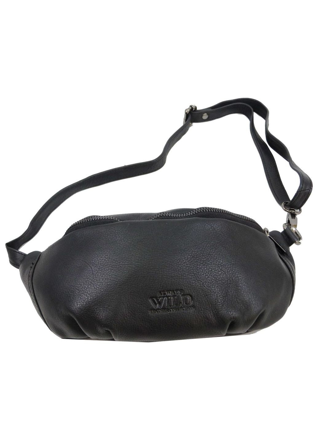 Кожаная сумка на пояс бананка 106NDM Черная Always Wild (297642741)