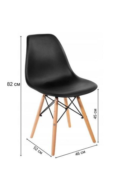 Крісло для кухні на ніжках В-173 FULL KD чорне (4 шт) Bonro (341533510)