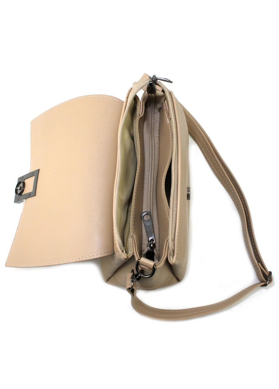 Небольшая каркасная женская сумка кросс-боди 548198 бежевая Voila (367580968)