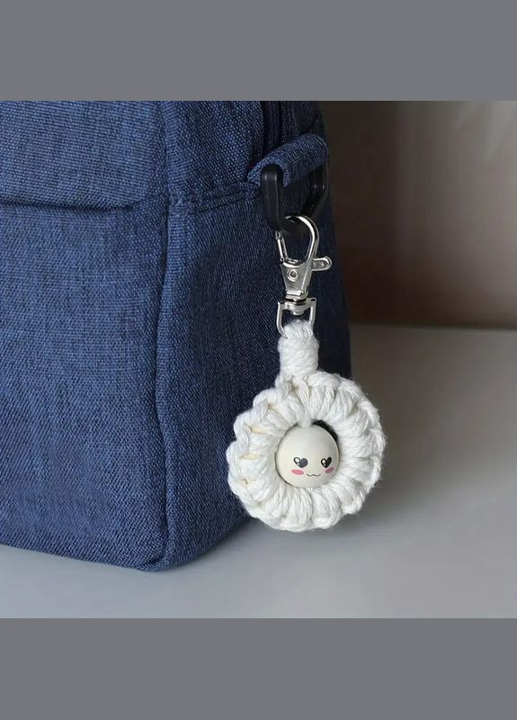 Набір макраме для творчості та ручного в'язання брелока для ключів або аксесуарів 10х5см, білий No Brand (369802844)