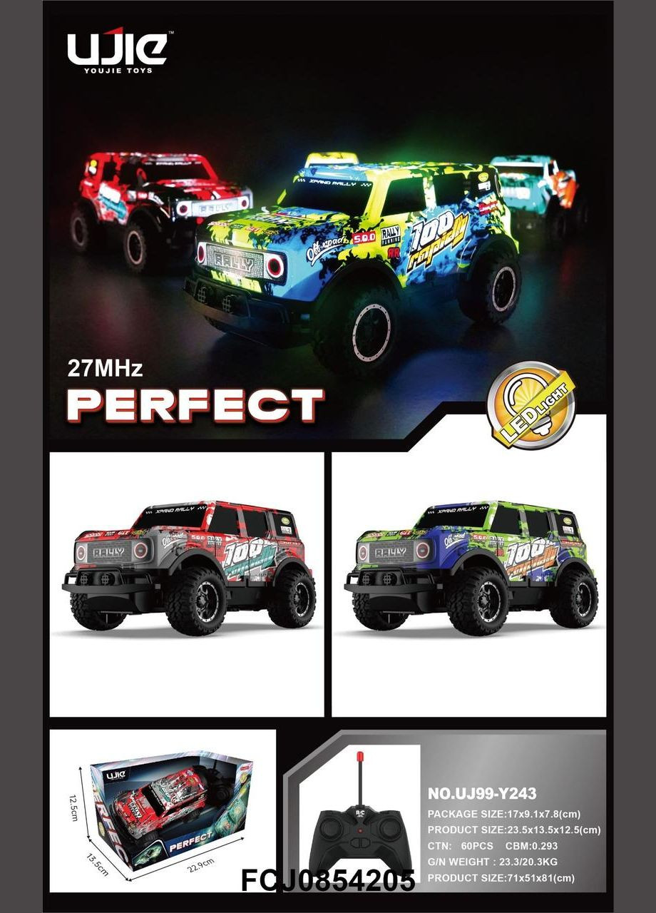 Джип на радиоуправлении 27MHz крепкий корпус UJ99Y243 Mhz (305392337)