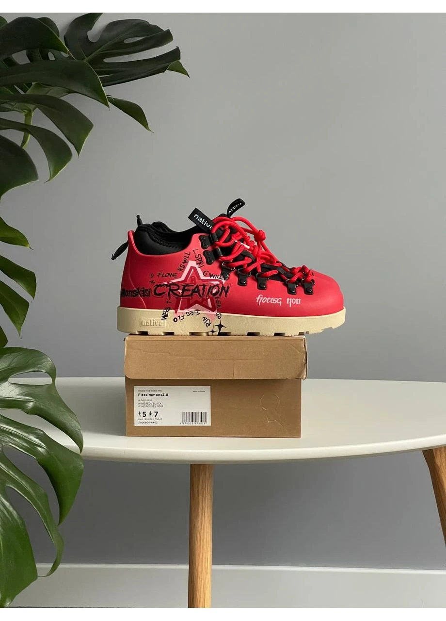 Кроссовки женские Native Fitzsimmons 2.0 Torch Red Custom | Нейтивс Фитзимонс 2.0 красные No Brand красные демисезоны (381953979)
