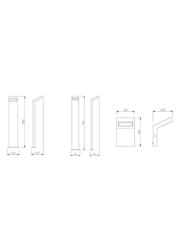 Світильник LONDON 10W, IP54, 4000K, 58см, чорний GTV (399435701)