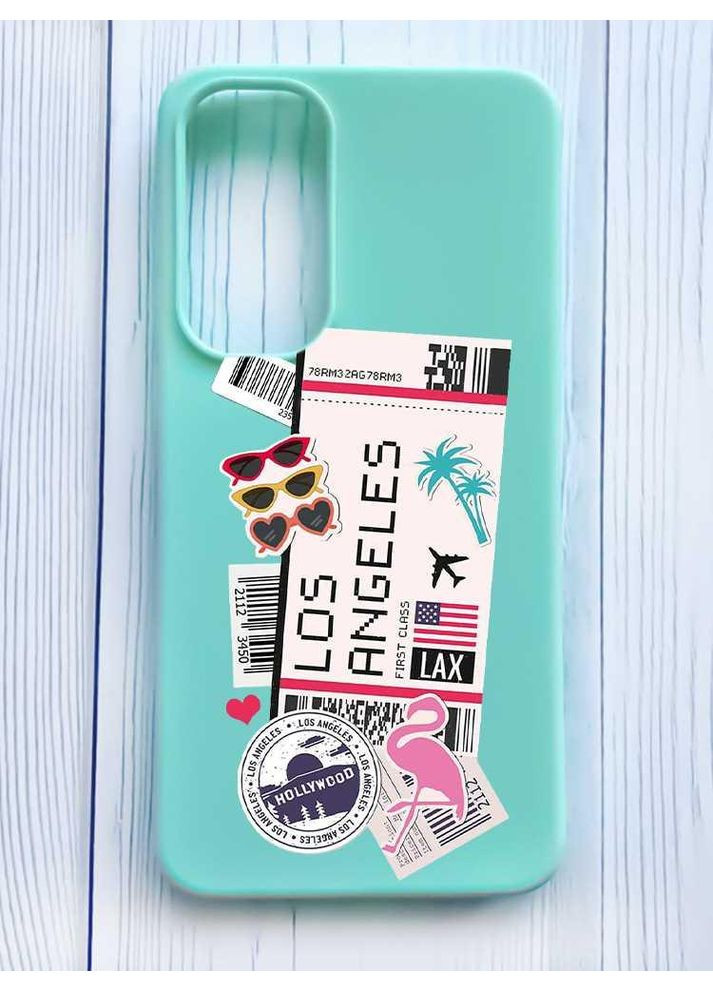 Матовий бірюзовий чохол на Samsung Galaxy S24 FE Подорожі. Лос-Анджелес (принт 328) Creative (360691587)