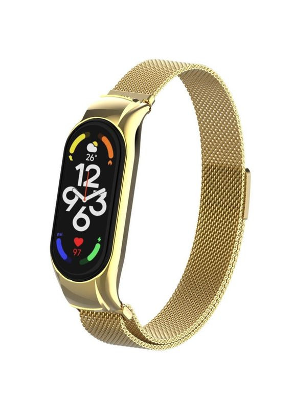 Ремешок Milanese Loop Design для Xiaomi Mi Band 7 Gold No Brand (361077816)