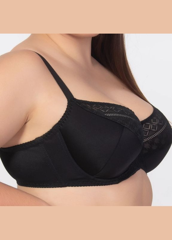 Чёрный бюстгальтер на косточках с полумягкой чашкой Elita с косточками