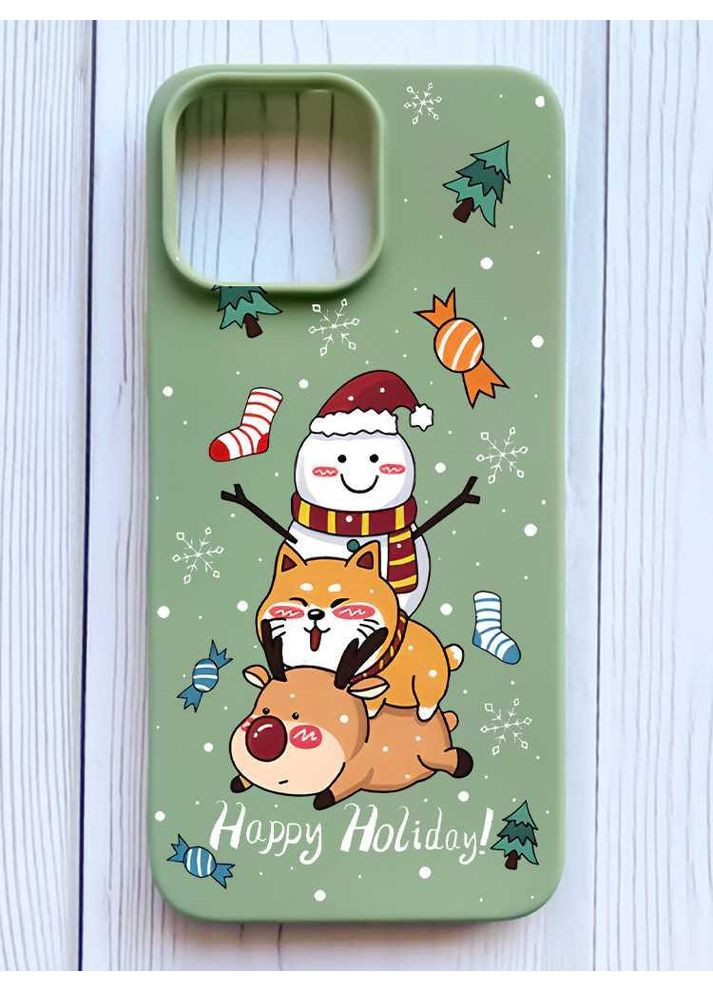 Матовий оливковий чохол на iPhone 16 Pro Max Зимові розваги (принт 153) Creative (362964258)