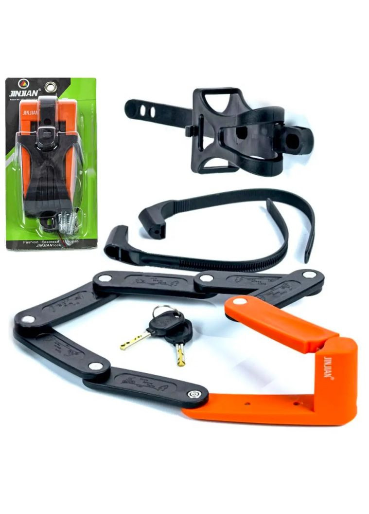 Замок велосипедный складной для велосипеда сегментный 20 x 6,5 x 370мм No Brand (349826071)