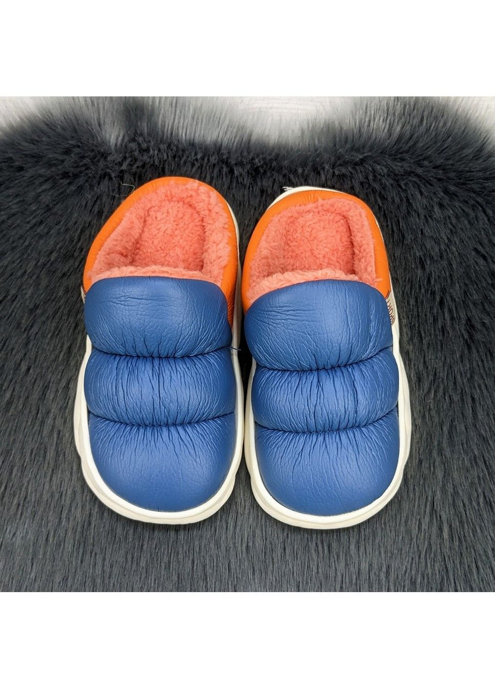 Синие тапочки детские теплые Fashion
