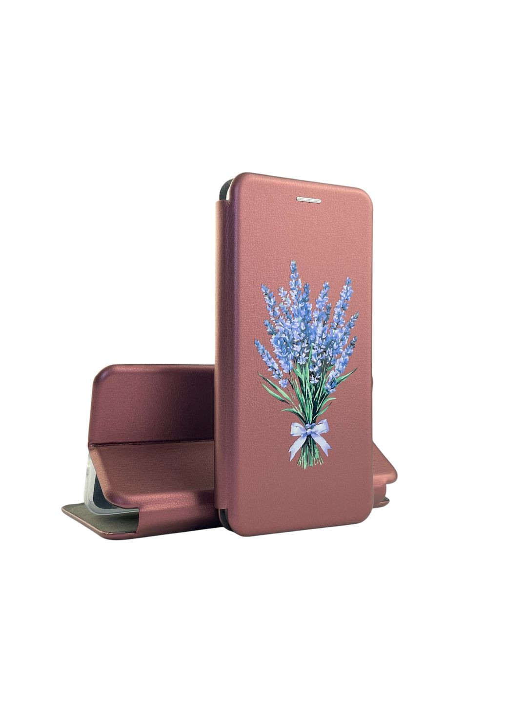 Чехол-книжка с 3D принтом лаванды для телефона Pop 6 Pro (BE8) из екокожи с подставкой и магнитом бордовая gd2 Tecno (366021156)