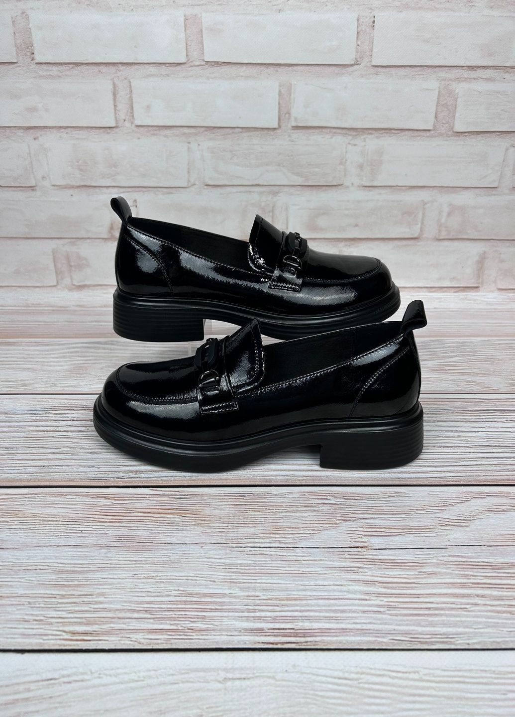 No Brand Жіночі лофери з лакової шкіри повсякденні лофери чорний з натуральна шкіра, — демісезон (349446500)