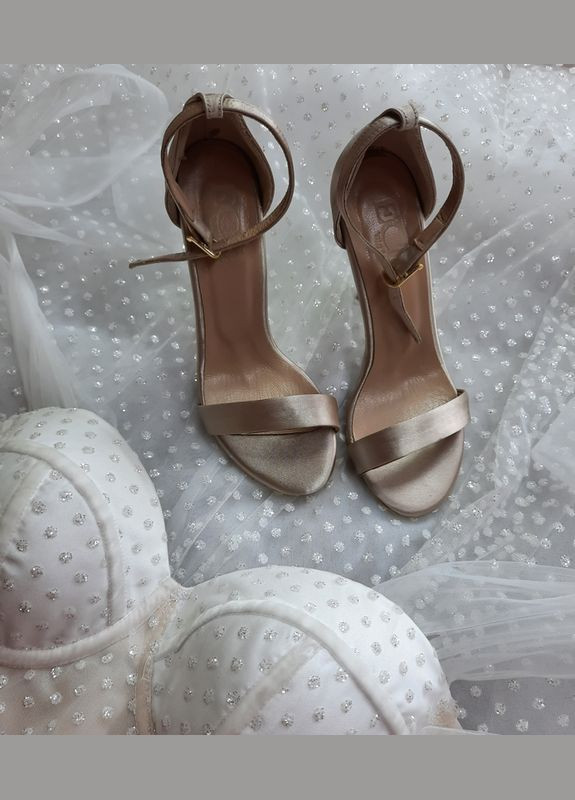 Бежевые свадебные, вечерние женские босоножки цвет, nude - бежевый цвет No Brand