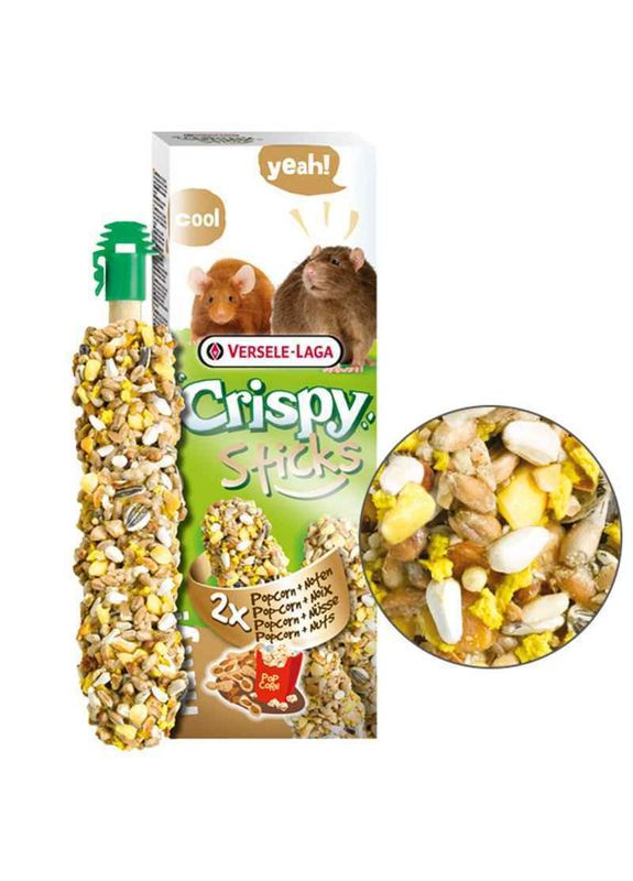 Лакомство "Попкорн с орехами" для крыс и мышей Crispy Sticks Popcorn&Nuts - 2х55 г Versele-Laga (327070370)