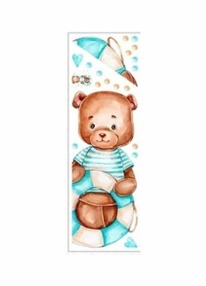 Виниловые наклейки на стену Мишка моряк (лист 30 х 90 см) Б478-2 No Brand (302242042)