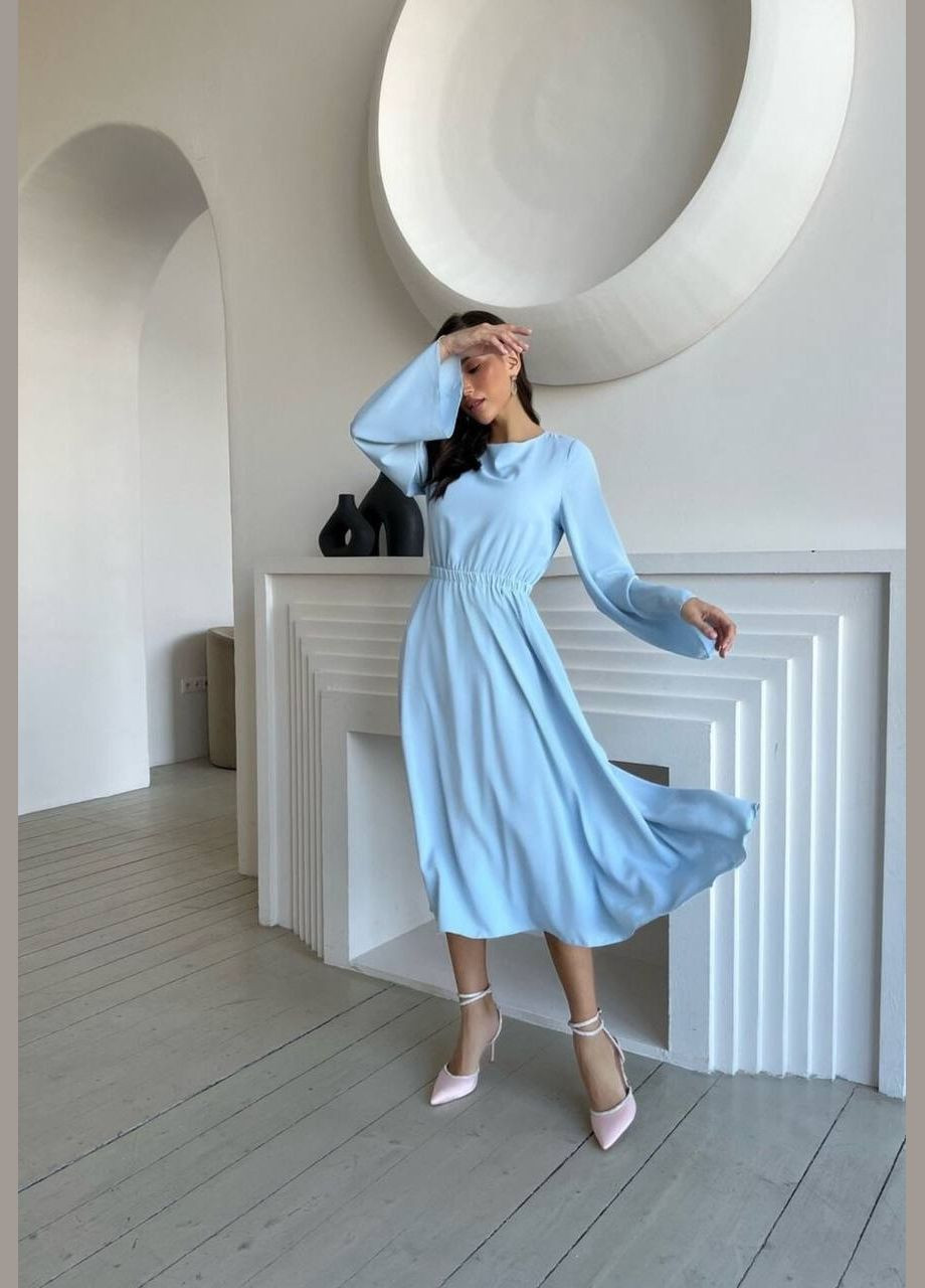 Голубое платье Garna однотонное