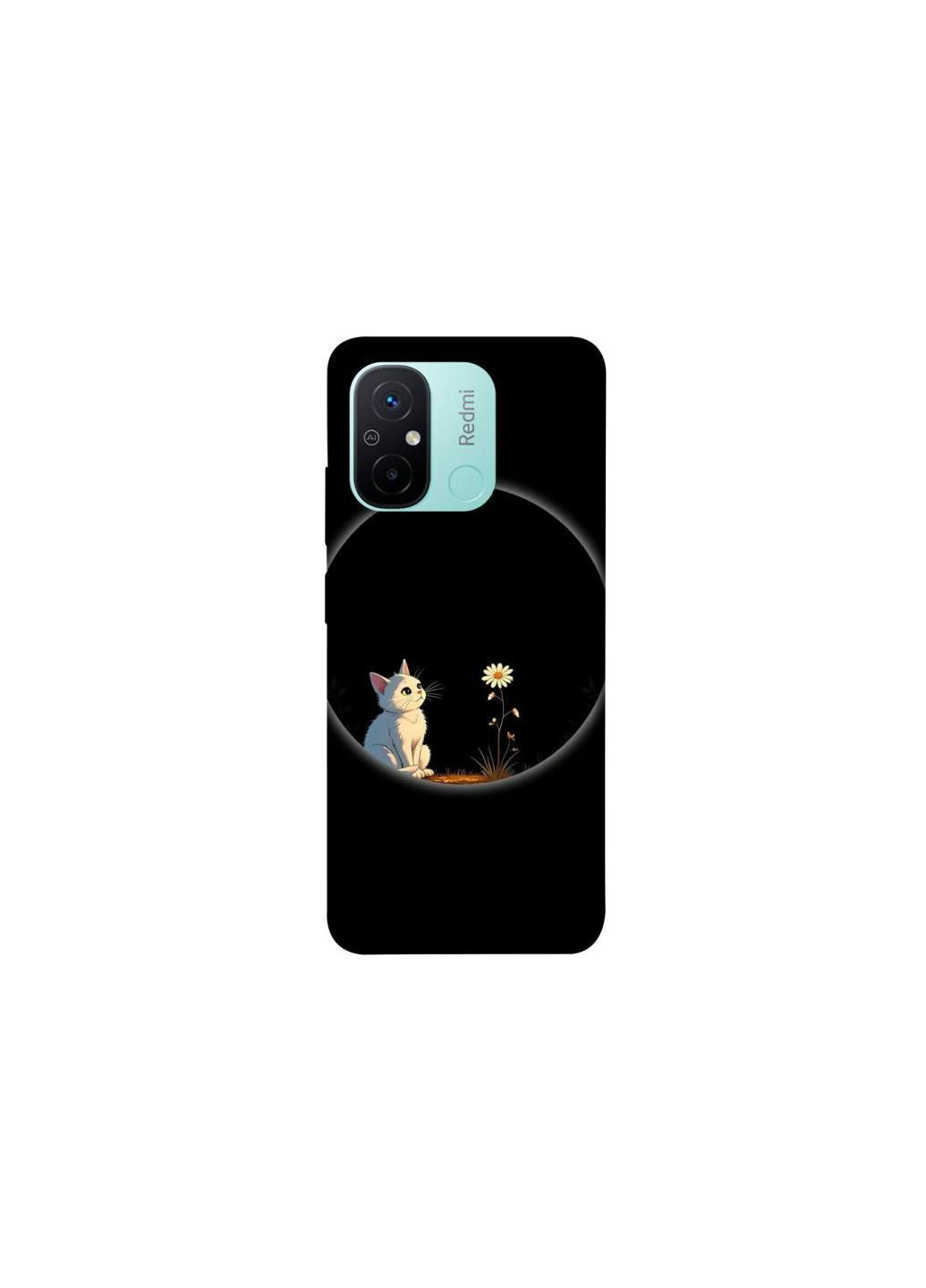 Чохол на Xiaomi Redmi 12C / Poco C55 Cat and flower Frontalka (386011568)