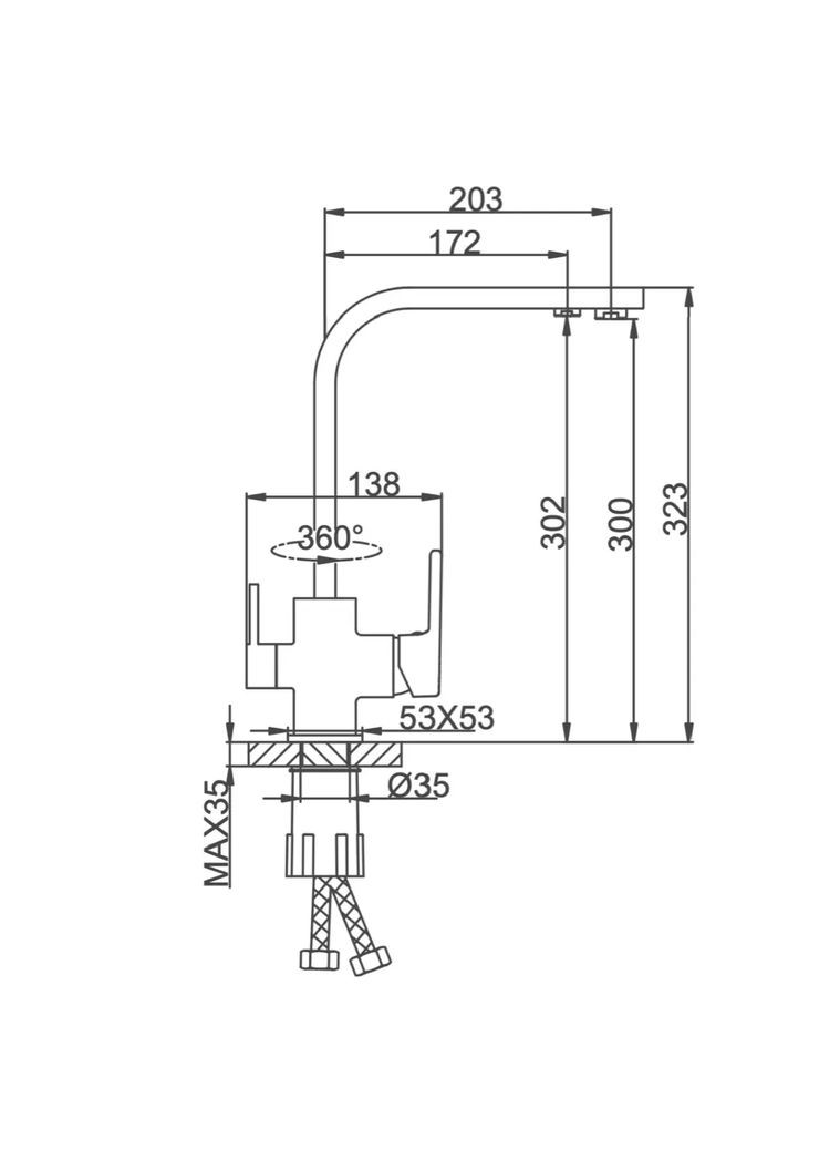 Смеситель для кухни F4360 с подключением фильтра питьевой воды, хром. Frap (371644756)