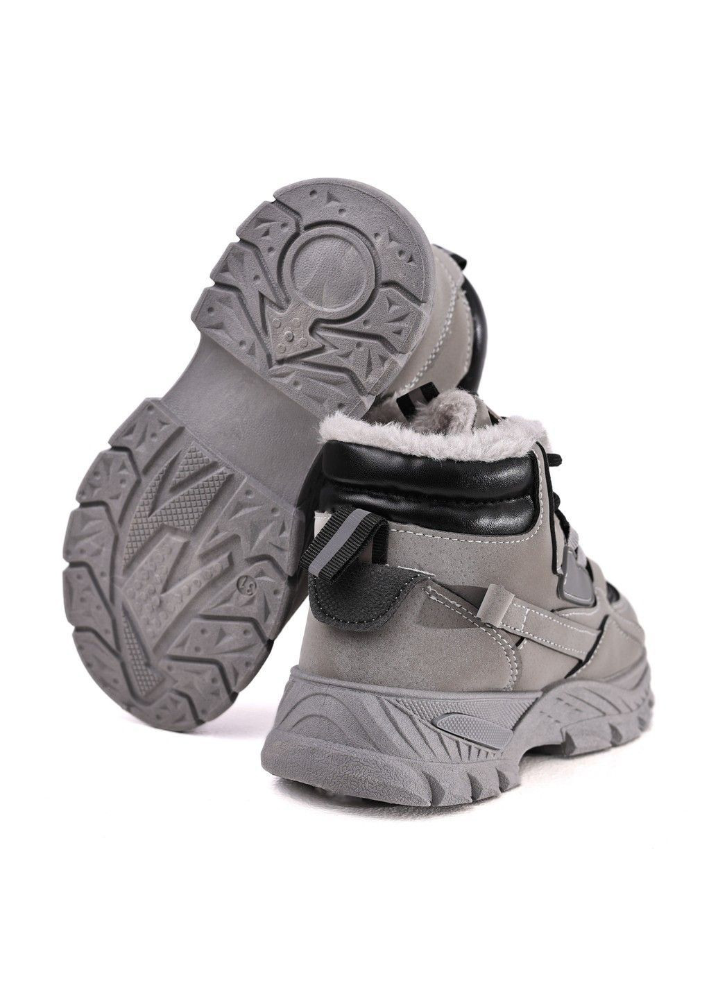 Серые ботинки зимние для мальчика подростка STREAM