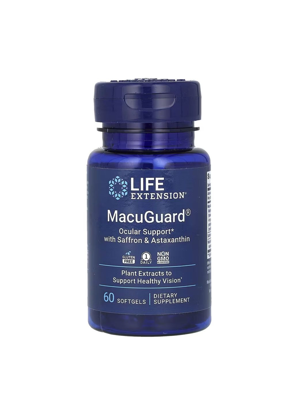 Добавка для зрения MacuGuard 60 капсул с лютеином и астаксантином Life Extension (367956620)