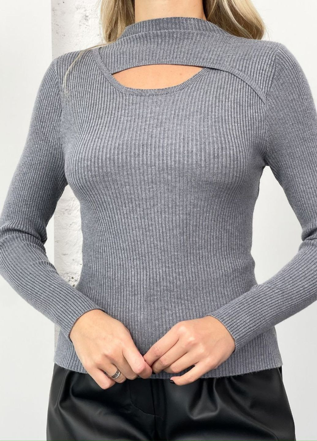Кофта в рубчик с вырезом спереди Tik-Tak (369971309)