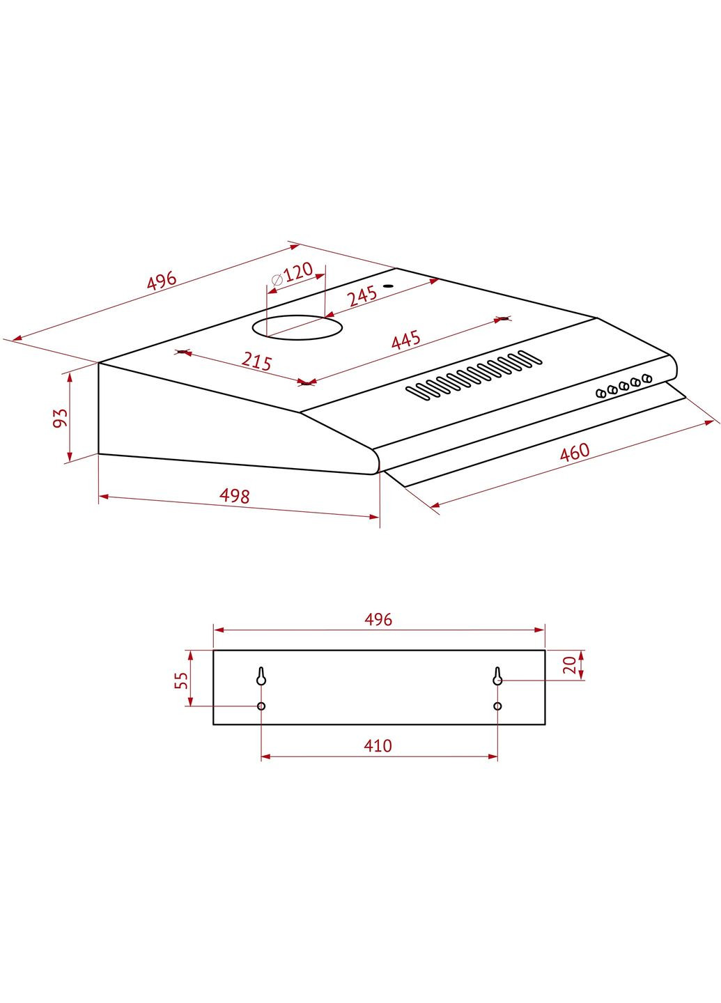 Вытяжка PL 5144 W LED PERFELLI (341322338)