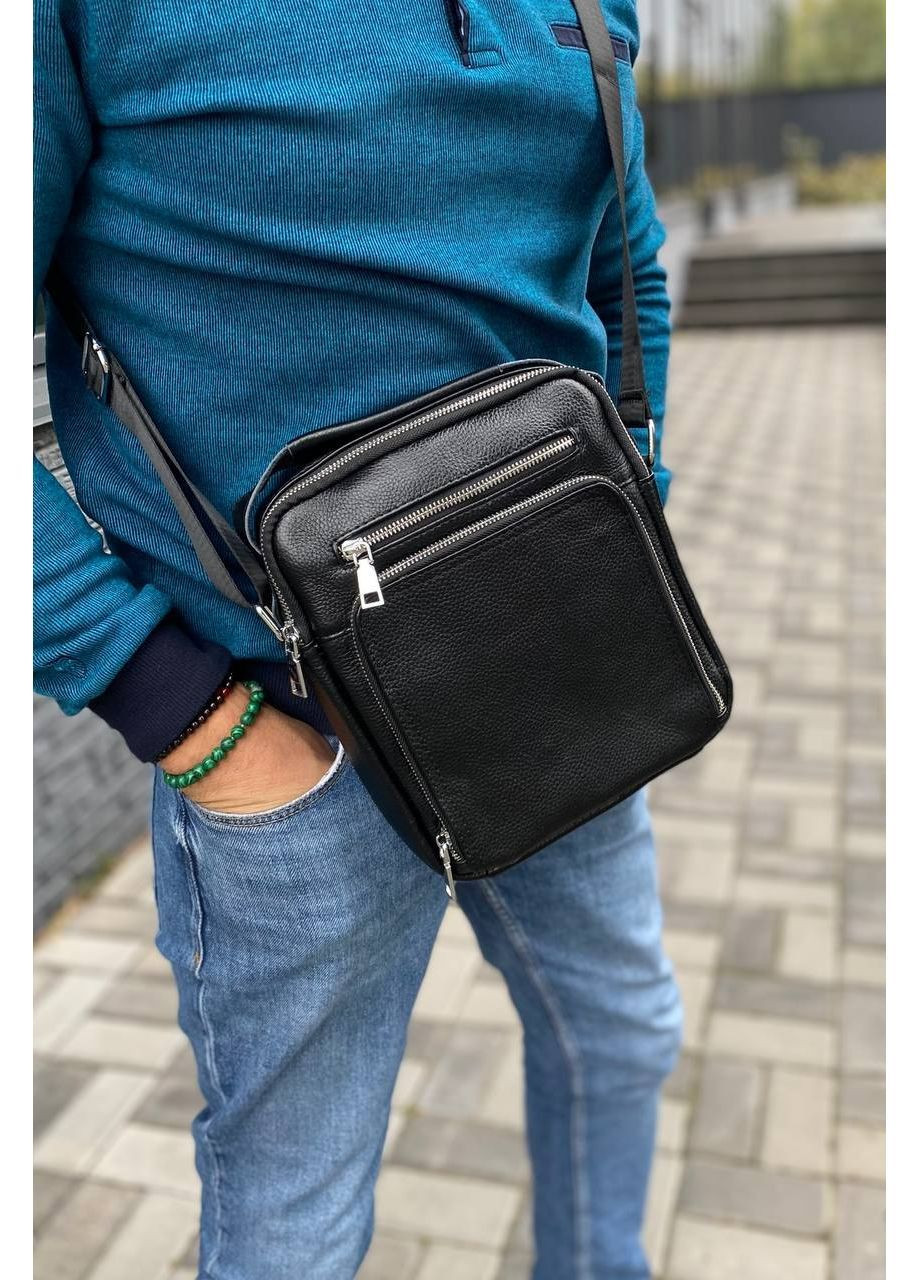 Чоловіча шкіряна сумка барсетка месенджер натуральна шкіра Alex No Brand (366420840)