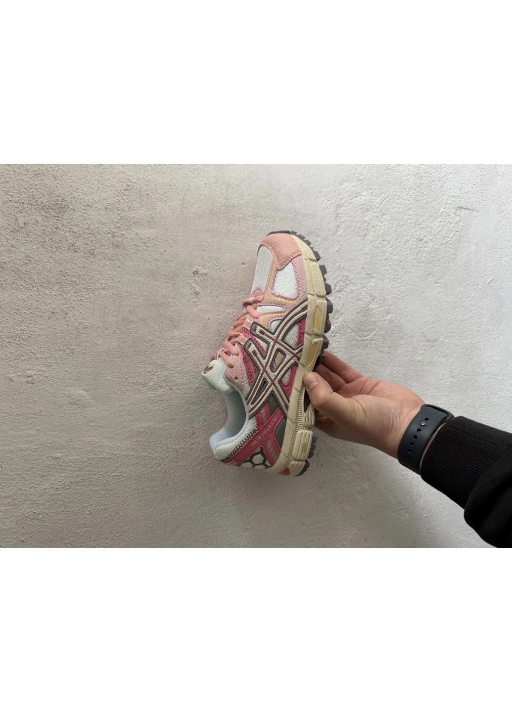 Розовые демисезонные кроссовки мужские asics gel-kahana 8 white pink marathon running асикс гель кахано No Brand