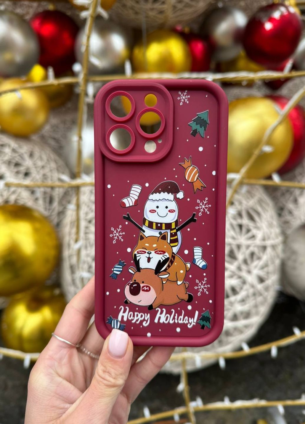 Чохол силіконовий для iPhone 15 Pro Christmas Red / Чохол айфон 15 про червоний No Brand (314772277)