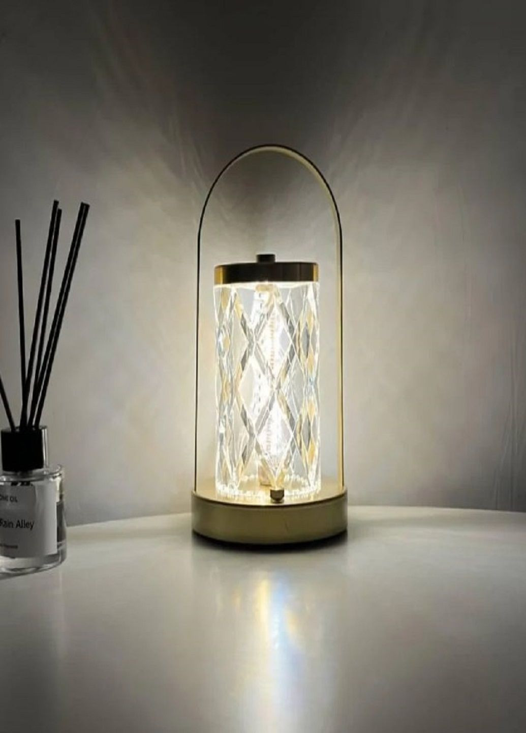 Портативна металева настільна LED лампа D15 акумуляторний нічник світильник Білий VTech (304029068)