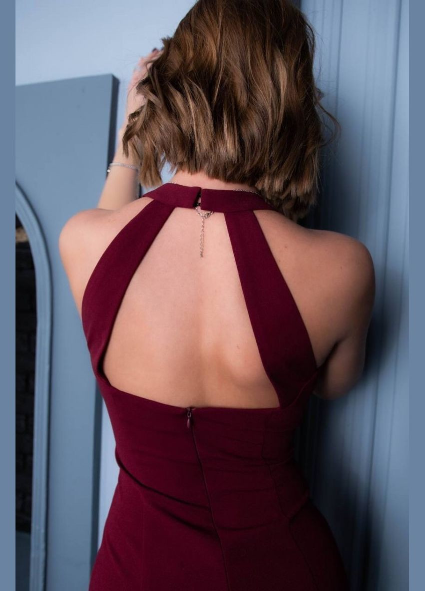 Бордовое коктейльное платье WINN однотонное