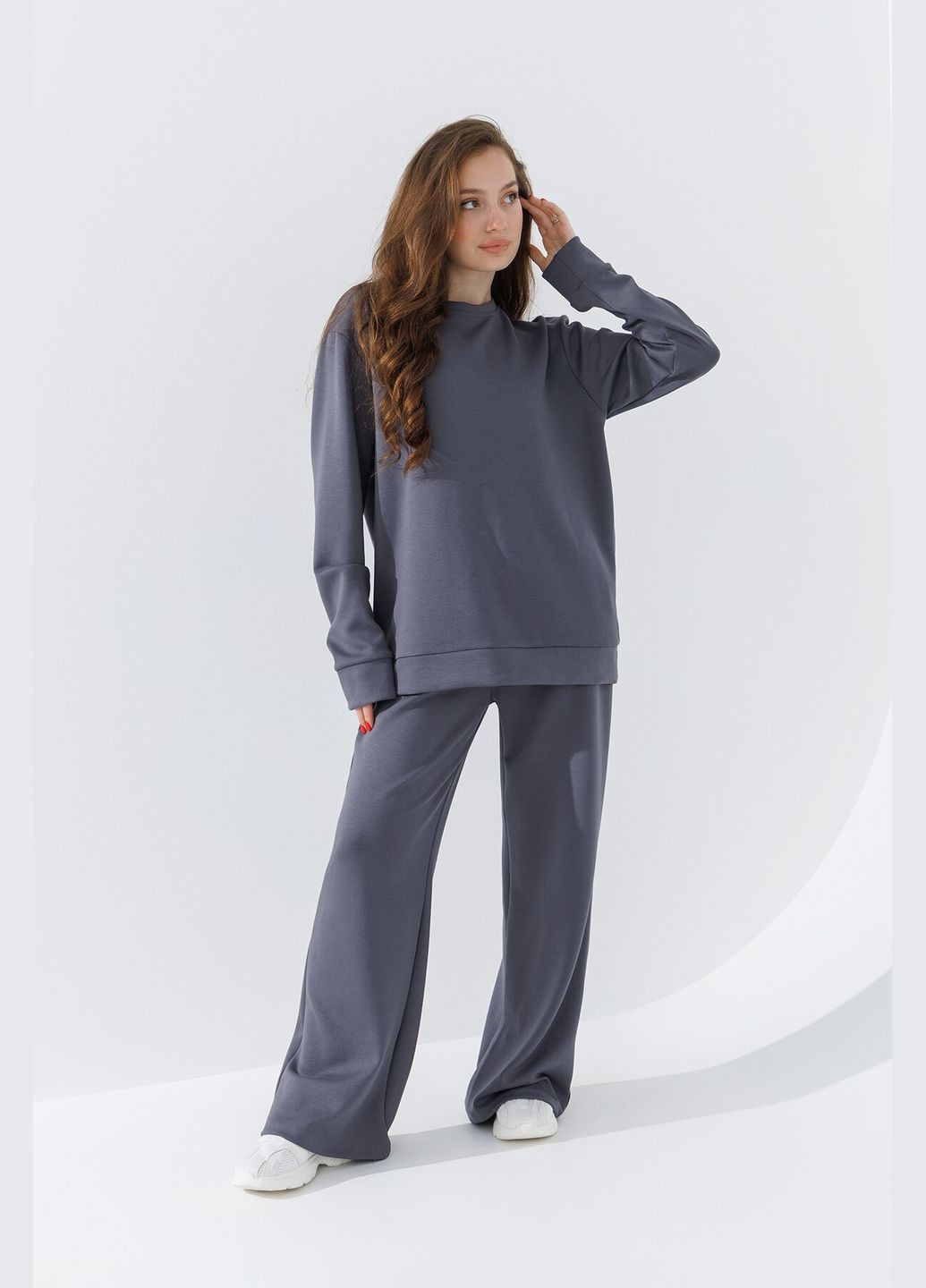 Графитовый свитшот однотонный женский 242124-k графитовый (2000990662019d) shop (2000990662019) (362895760)