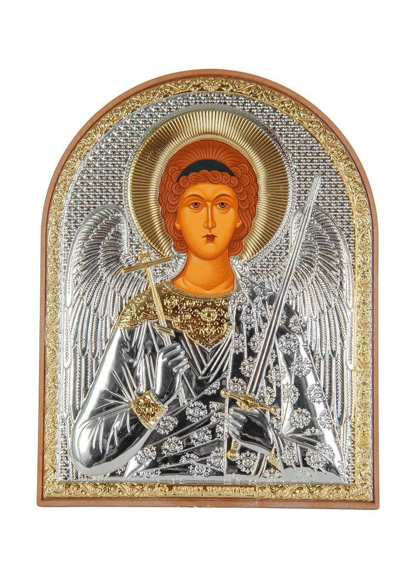 Ікона Ангел Хранитель 8,5х10,5 см у сріблі в пластиковому кіоті (Греція) Silver Axion (266266190)