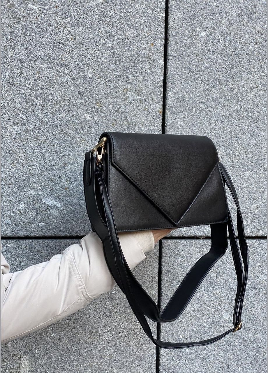 Женская классическая сумка кросс-боди на ремне черная No Brand (286505202)