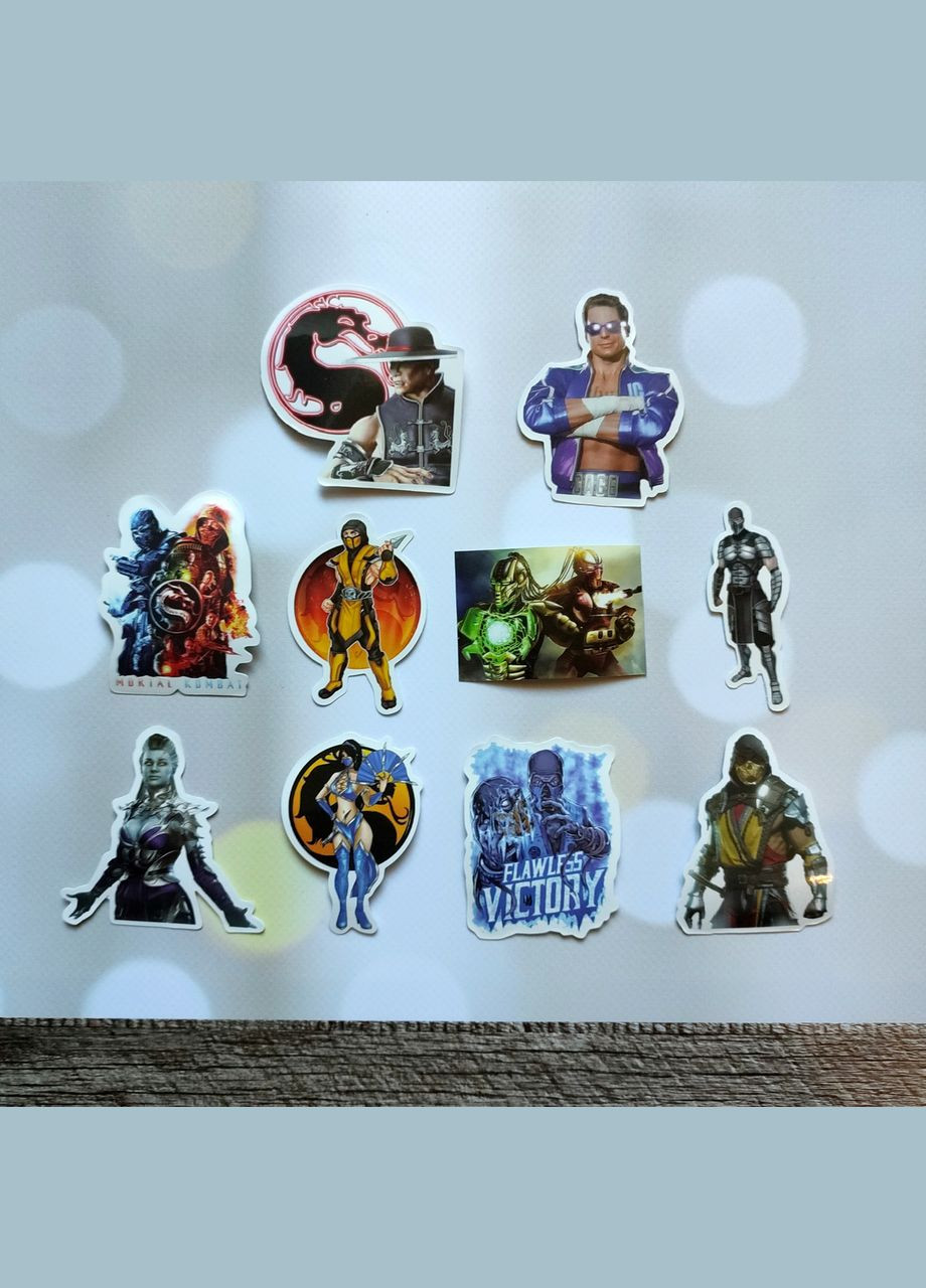 Наклейки, стикеры, стикерпак "Мортал комбат. Mortal Kombat. MK". Набор из 10 шт. №5 SureGeek (322243697)