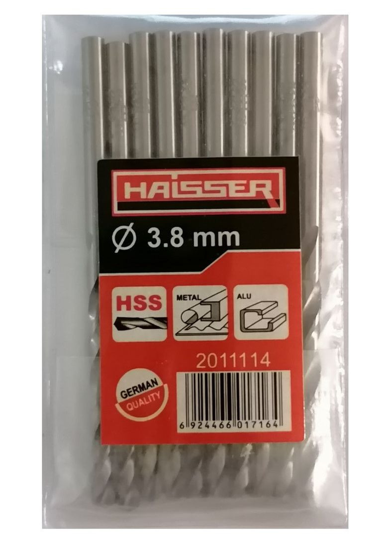 Сверло по металлу 3.8х43х75 мм цилиндрический хвостовик (DIN 338), (HS101009/2011114) 15839 Haisser (292565697)